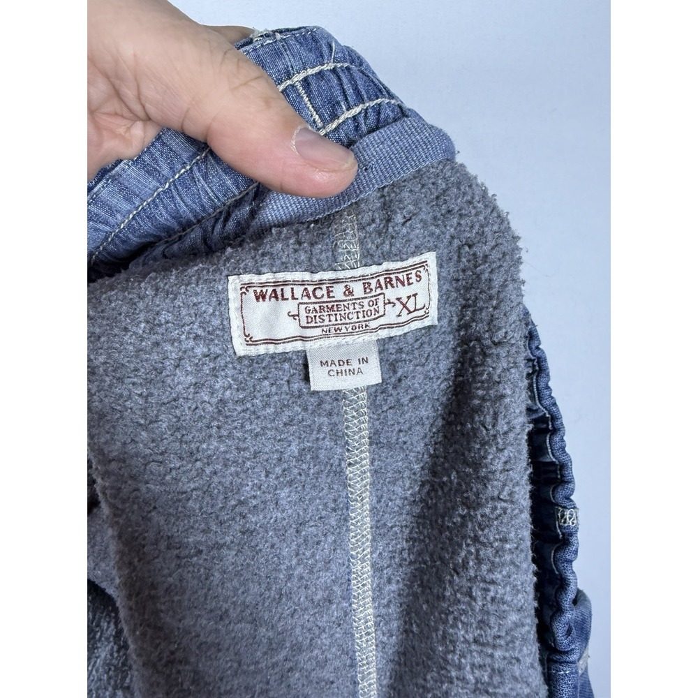 Wallace & Barnes Shorts Men's XL Indigo Dye Fleece Lined Cuffed Beachy Camping - Picture 5 of 7